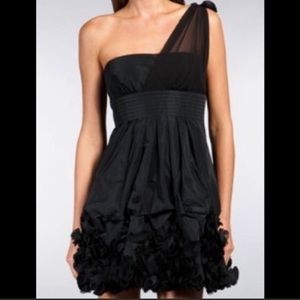 BCBG Max Azria One Shoulder Taffeta Dress